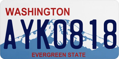 WA license plate AYK0818