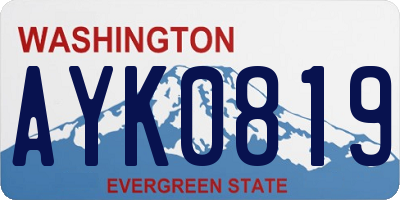 WA license plate AYK0819