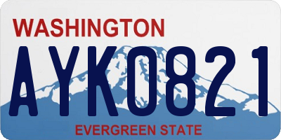 WA license plate AYK0821