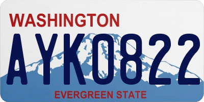 WA license plate AYK0822