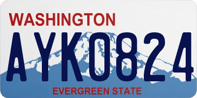 WA license plate AYK0824