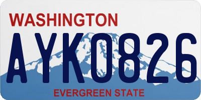 WA license plate AYK0826