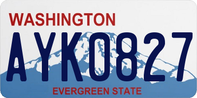 WA license plate AYK0827