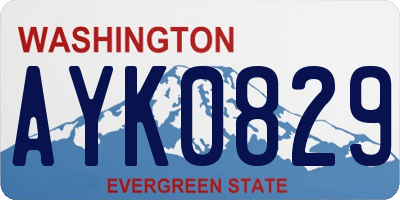 WA license plate AYK0829