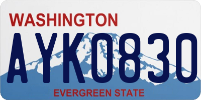 WA license plate AYK0830