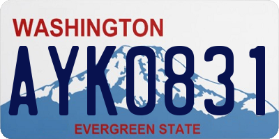WA license plate AYK0831