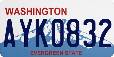 WA license plate AYK0832