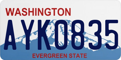 WA license plate AYK0835