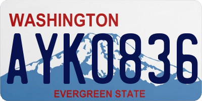 WA license plate AYK0836