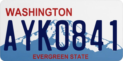 WA license plate AYK0841