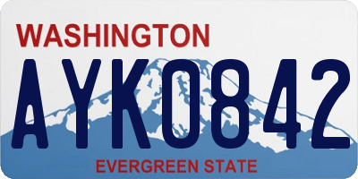 WA license plate AYK0842