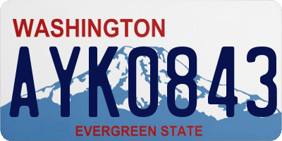 WA license plate AYK0843