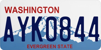 WA license plate AYK0844