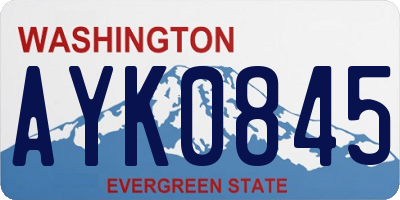 WA license plate AYK0845