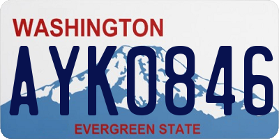 WA license plate AYK0846