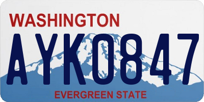 WA license plate AYK0847