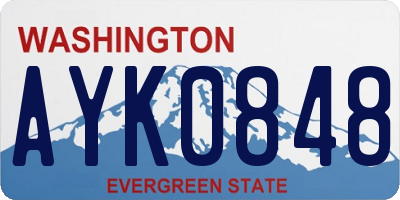 WA license plate AYK0848