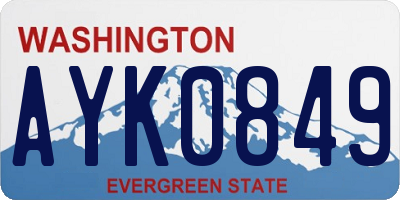 WA license plate AYK0849