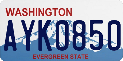 WA license plate AYK0850