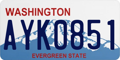 WA license plate AYK0851