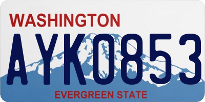 WA license plate AYK0853