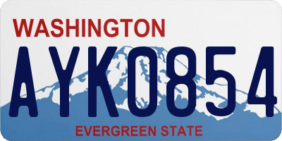 WA license plate AYK0854