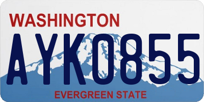 WA license plate AYK0855