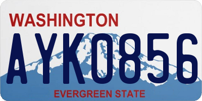 WA license plate AYK0856