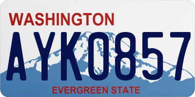 WA license plate AYK0857