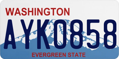 WA license plate AYK0858