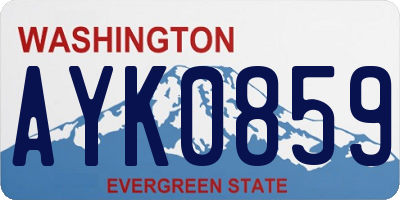 WA license plate AYK0859