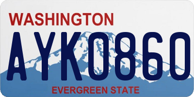 WA license plate AYK0860