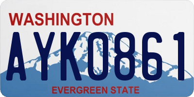WA license plate AYK0861