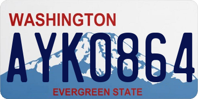 WA license plate AYK0864