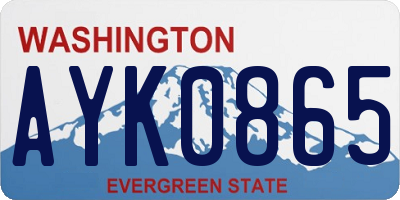 WA license plate AYK0865