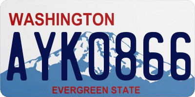 WA license plate AYK0866