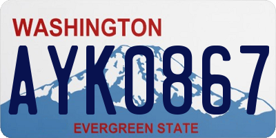 WA license plate AYK0867