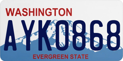 WA license plate AYK0868