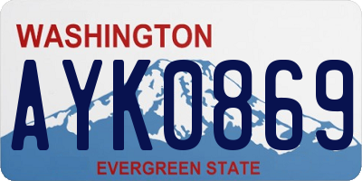 WA license plate AYK0869