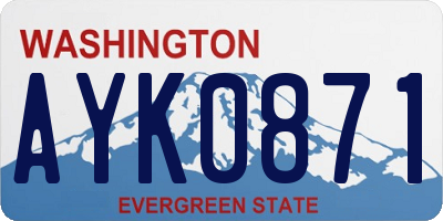 WA license plate AYK0871