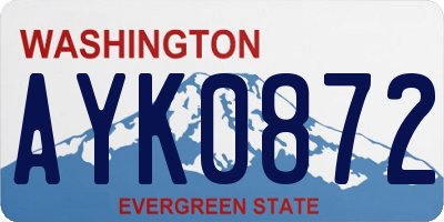 WA license plate AYK0872