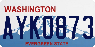 WA license plate AYK0873