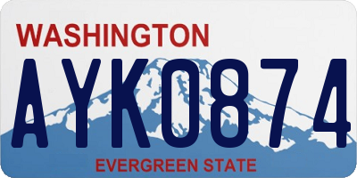 WA license plate AYK0874