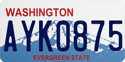 WA license plate AYK0875