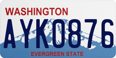 WA license plate AYK0876