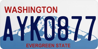 WA license plate AYK0877