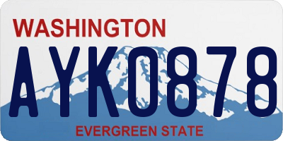 WA license plate AYK0878