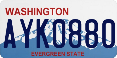 WA license plate AYK0880