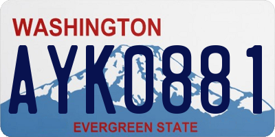 WA license plate AYK0881
