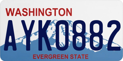 WA license plate AYK0882